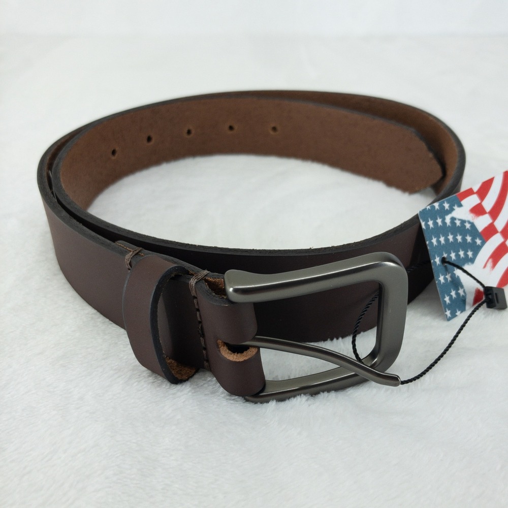 Timberland Leather Belt Mens Size 32 Classic Brown Genuine Made in USA New